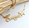 Classic Custom Nameplate Necklace w/butterfly