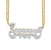 Custom Crown Double Plated Nameplate Necklace