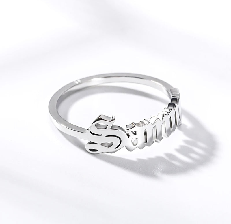 Custom Name Ring - Old English Font